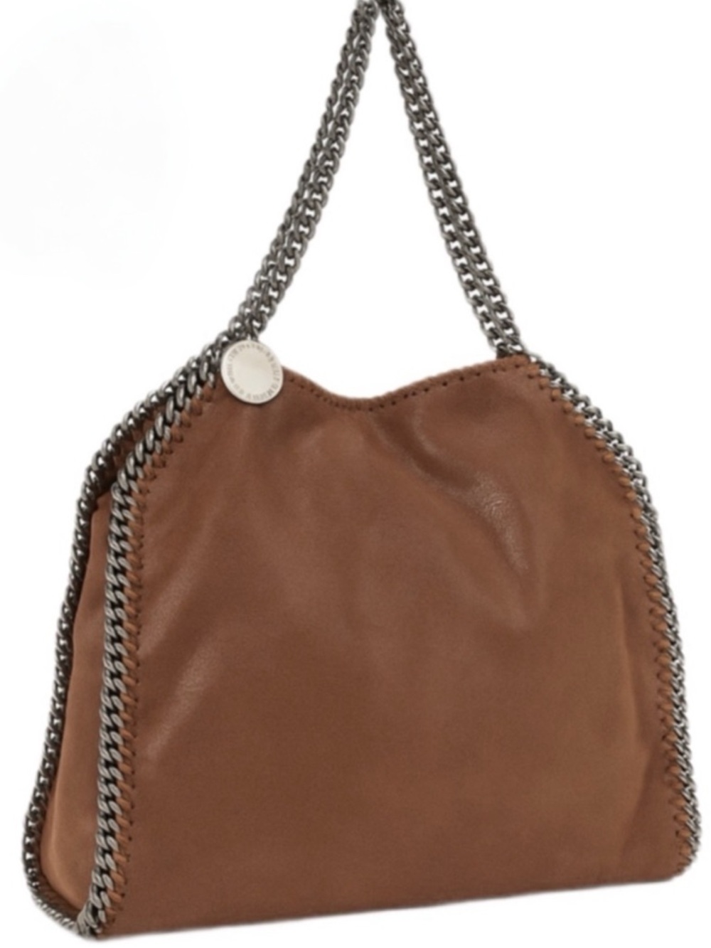 Stella McCartney Falabella Shoulder Bag Tote Brown Shaggy Deer Silver Hardware